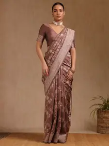 Soch Floral Printed Zari Silk Tussar Saree