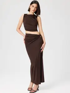 MIAKEE Boat Neck Top With Skirt Co-Ords