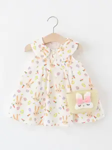 StyleCast x Revolte Girls Graphic Printed Gathered or Pleated Cotton A-Line Dress