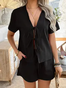 MIAKEE Short Sleeves Shirt & Shorts Co-Ords Set