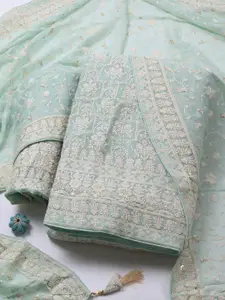 Meena Bazaar Embroidered Sequinned Unstitched Dress Material