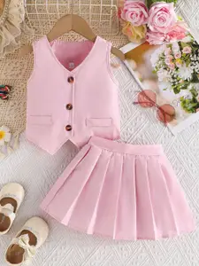 StyleCast x Revolte Kids Girls V-Neck Coat & Skirt Clothing Set