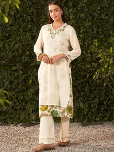 Lakshita Lime Green Printed Cotton Kurta