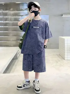 StyleCast x Revolte Boys Dyed Round Neck T-shirt with Shorts