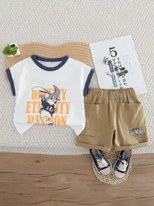 StyleCast x Revolte Boys Printed Pure Cotton T-shirt with Shorts