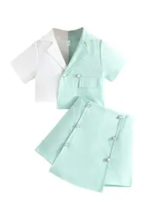 StyleCast x Revolte Girls Colourblocked Coat with Skirt