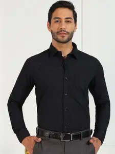 INVICTUS Classic Abstract Printed Spread Collar Pure Cotton Formal Shirt