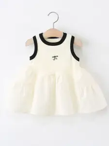 StyleCast x Revolte Girls Solid Round Neck Gathered or Pleated A-Line Dress
