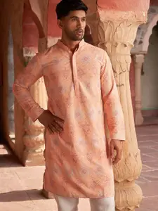 Jompers Embroidered Thread Work Mandarin Collar Kurta With Pyjamas
