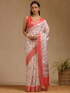 Soch Floral Printed Woven Design Zari Saree