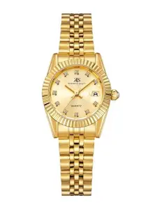 KENNETH SCOTT Women Embellished Dial & Stainless Steel Straps Analogue Watch K22536-GBGC