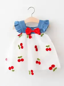 StyleCast x Revolte Girls Floral Printed Choker Neck Gathered or Pleated A-Line Dress