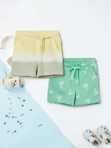 max Boys Pack of 2 Mid-Rise Printed Pure Cotton Shorts