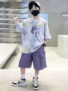 StyleCast x Revolte Kids Boys Printed T-shirt & Shorts Clothing Set