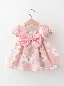 StyleCast x Revolte Girls Floral Printed Gathered or Pleated Cotton A-Line Dress