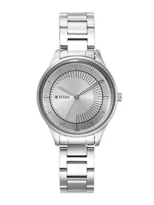Titan Women Dial & Stainless Steel Bracelet Style Straps Analogue Watch 2649SM03