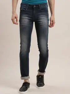 Turtle Men Narrow Tapered Fit Mid-Rise Heavy Fade Stretchable Jeans