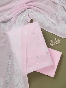 Koskii Women Floral Embroidered Thread Work Unstitched Dress Material