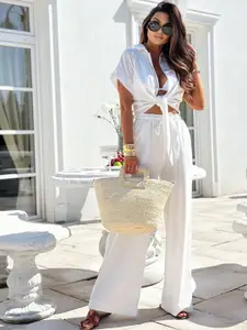 MIAKEE Short Sleeve Shirt With Palazzo Co-Ords