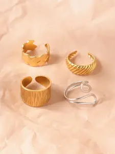 Niska Set Of 4 Gold-Plated FingerRing
