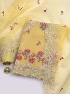 Meena Bazaar Embroidered Thread Work Unstitched Dress Material