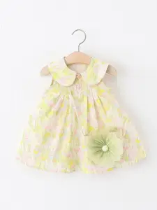 StyleCast x Revolte Girls Floral Printed Gathered or Pleated Cotton A-Line Dress