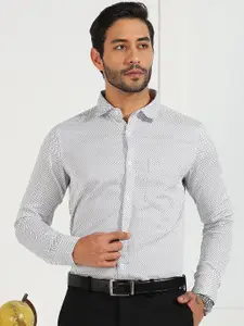 INVICTUS Classic Printed Spread Collar Pure Cotton Formal Shirt