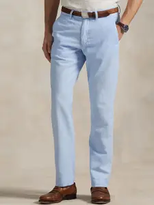 Polo Ralph Lauren Men Low-Rise Linen Straight-Fit Trousers