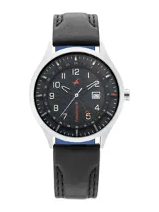 Fastrack Men Dial & Leather Straps Analogue Watch NN3205TL02