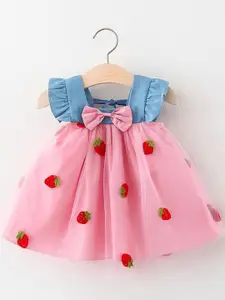 StyleCast x Revolte Girls Floral Printed Choker Neck Gathered or Pleated A-Line Dress