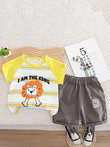 StyleCast x Revolte Boys Printed Pure Cotton T-shirt with Shorts