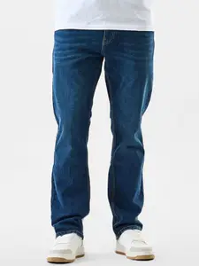 Snitch Men Dark Blue Mid-Rise Relaxed Fit Jeans