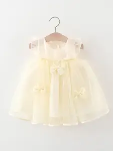 StyleCast x Revolte Girls Solid Round Neck Gathered or Pleated A-Line Dress