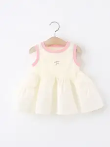 StyleCast x Revolte Girls Solid Round Neck Gathered or Pleated A-Line Dress