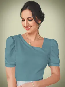 Dream Beauty Fashion Solid V-Neck Puff Sleeve Top