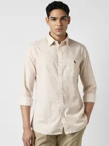 Van Heusen Sport Slim Fit Spread Collar Cotton Linen Casual Shirt