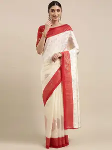 Saree mall Ethnic Motifs Woven Design Zari Sarees