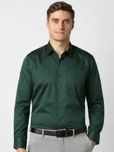 Peter England Men Floral Printed Spread Collar Cotton Formal Shirt