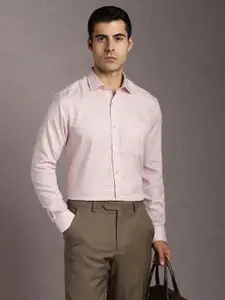 Louis Philippe Men Textured Spread Collar Cotton Formal Shirt