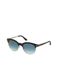 Tom Ford Women Half Rim Oval Sunglasses FT0438 53 05P