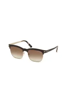 Tom Ford Women Half Rim Square Sunglasses FT0437 54 48F