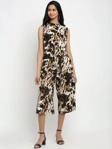 Global Republic Printed Mandarin Collar Neck Top With Trousers Co-Ords