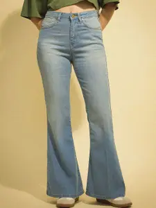 Flying Machine K-Street X Extreme Women Flared High-Rise Light Fade Stretchable Jeans