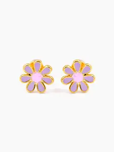 SWASHAA Girls Miss Flower 18K Gold Plated Studs Earrings