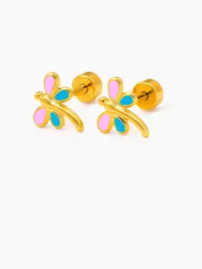 SWASHAA Dragonfly 18K Gold Plated Studs Earrings