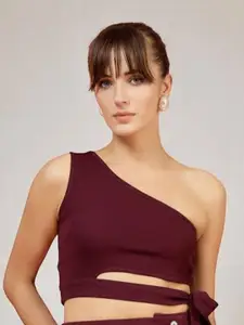 The Roadster Lifestyle Co. Women One Shoulder Crop Top