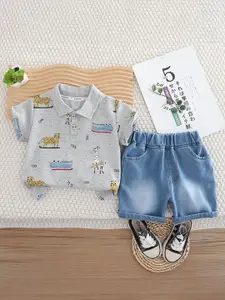 StyleCast x Revolte Boys Printed T-shirt with Shorts