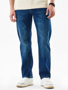 Snitch Men Ripped Relaxed Fit Mid-Rise Light Fade Stretchable Jeans