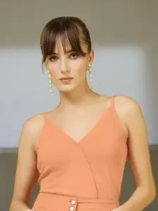 The Roadster Lifestyle Co. Textured Shoulder Straps Vest Crop Top