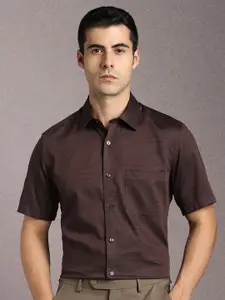 Louis Philippe Men Horizontal Striped Spread Collar Cotton Formal Shirt